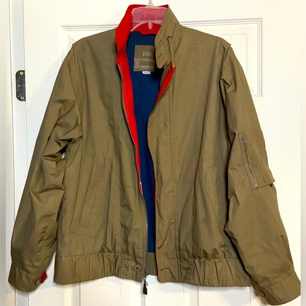 London Fog Vintage Mens Size S Zip Up Several Pockets Beige Jacket